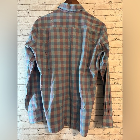 Christian Dior Chemise Blue Red Plaid Shirt Classic Designer Medium - Picture 2 of 4